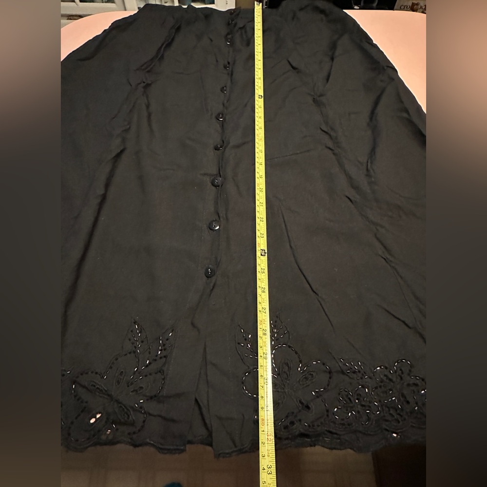 Studio 1940 Black Maxi skirt with embroidered hem